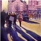 London in the spring 16 x 16 inches